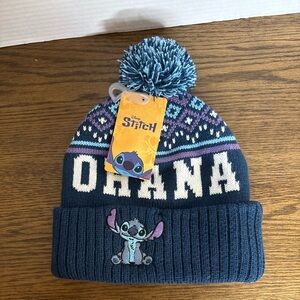 Disney Stitch beanie with 'Ohana' design